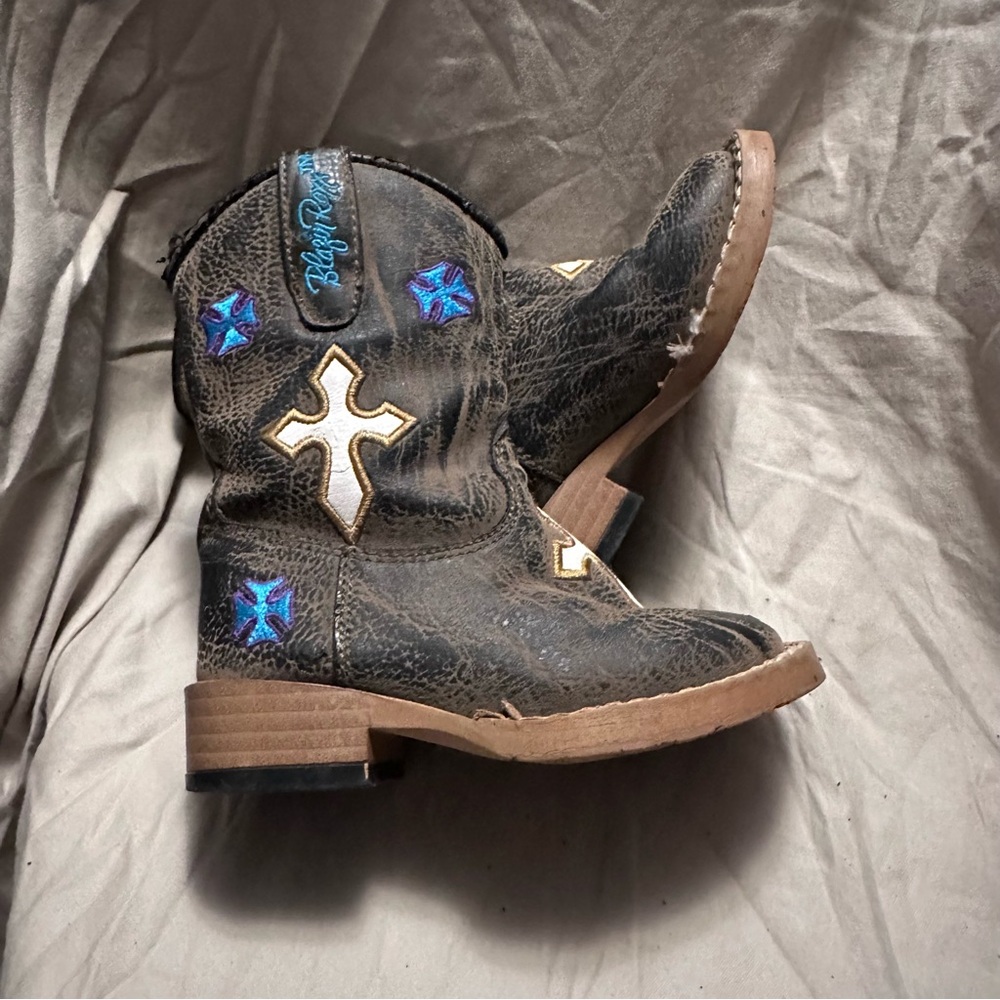 Blazin Roxx Girls Toddler Sierra Cowgirl Square Toe Boot Size 4 toddler.